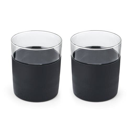 2pc Freezable Whiskey Glass Set Black