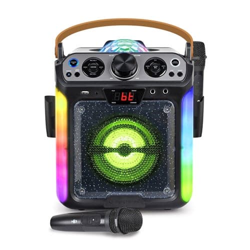 Groove Disco Bluetooth Karaoke Machine w/ Disco Ball & LED Lights