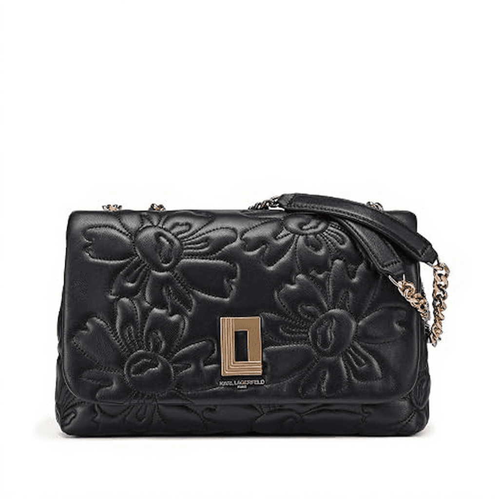 Badgley Mischka NY Tweed Chain Shoulder Bag - Black/Gold